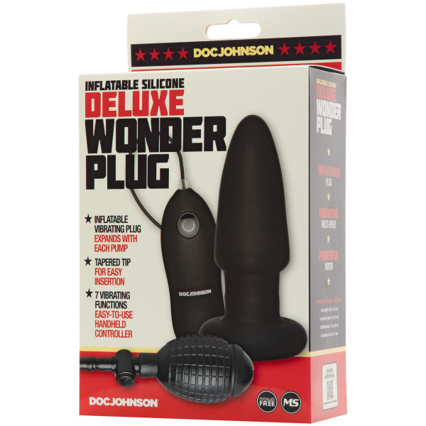 Deluxe Wonder Plug - Plug anal vibratorio inflable - Negro - Imagen 3
