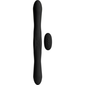 Kink - Vibrador de silicona de doble flexión con control remoto inalámbrico - Negro